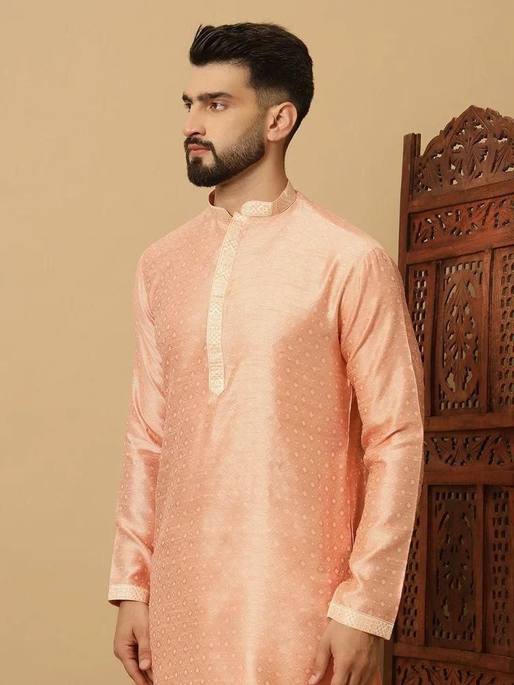 Men's Jacquard Solid Kurta Pyajama Set c5fu54-ny