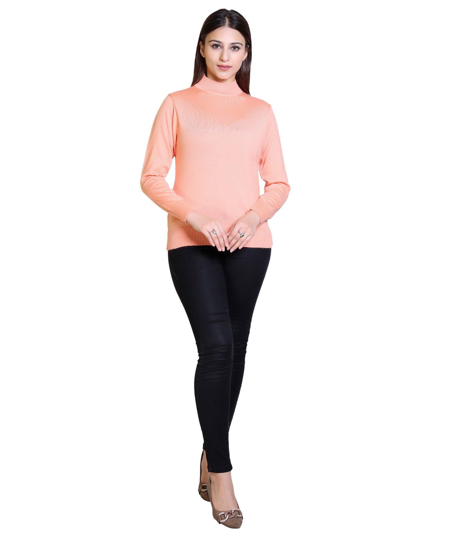 Women's Solid Woolen Full Sleeves Sweater c5fu54-ny