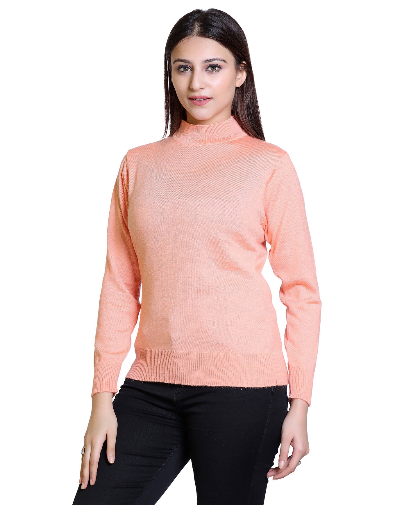Women's Solid Woolen Full Sleeves Sweater c5fu54-ny