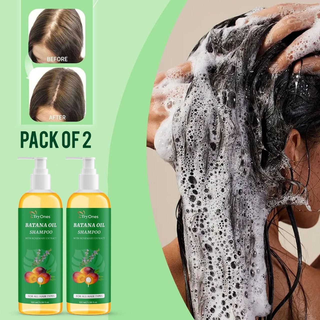 TryOnes BATANA OIL SHAMPOO with Rosemary Extract (Pack of 2) c5fu54-ny