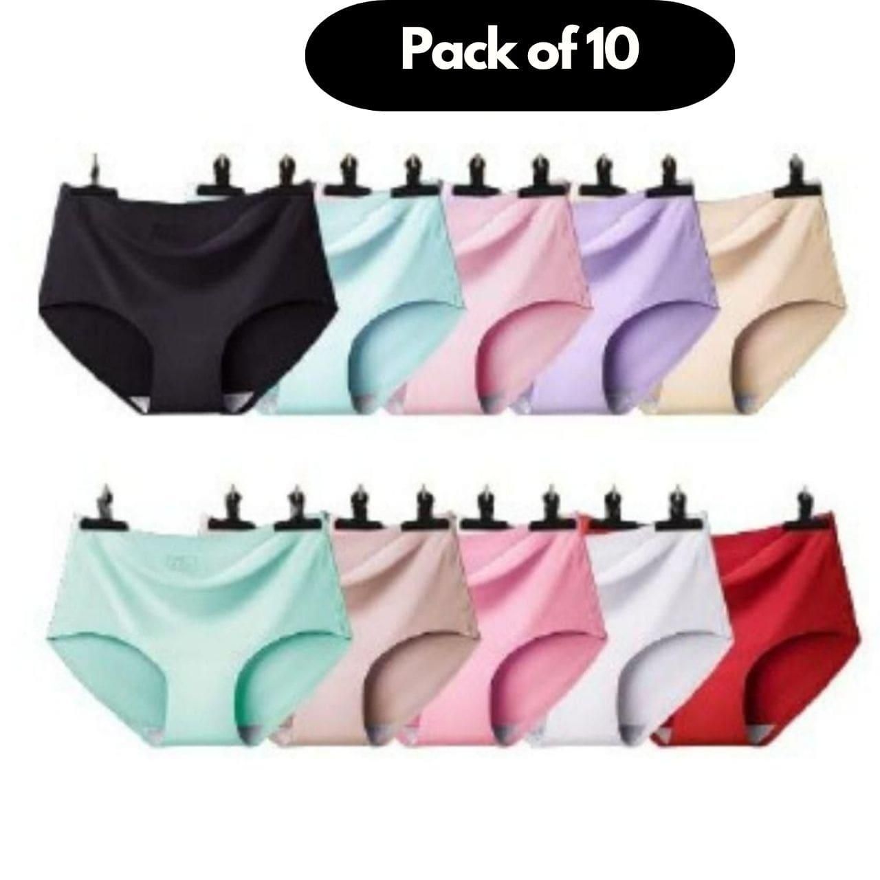 Women's Seamless Underwear for Women (Multicolor) (Pack of 10) c5fu54-ny