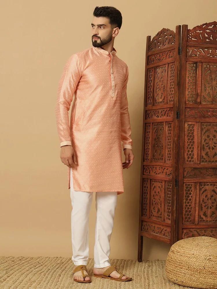 Men's Jacquard Solid Kurta Pyajama Set c5fu54-ny