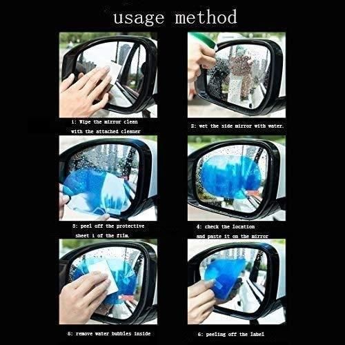 Car Mirror Rain Guard-Waterproof Anti Fog Car Film Rainproof Anti-Water Film Rear-View Mirror Film HD Nano Protective Clear Safe Driving Sticker c5fu54-ny