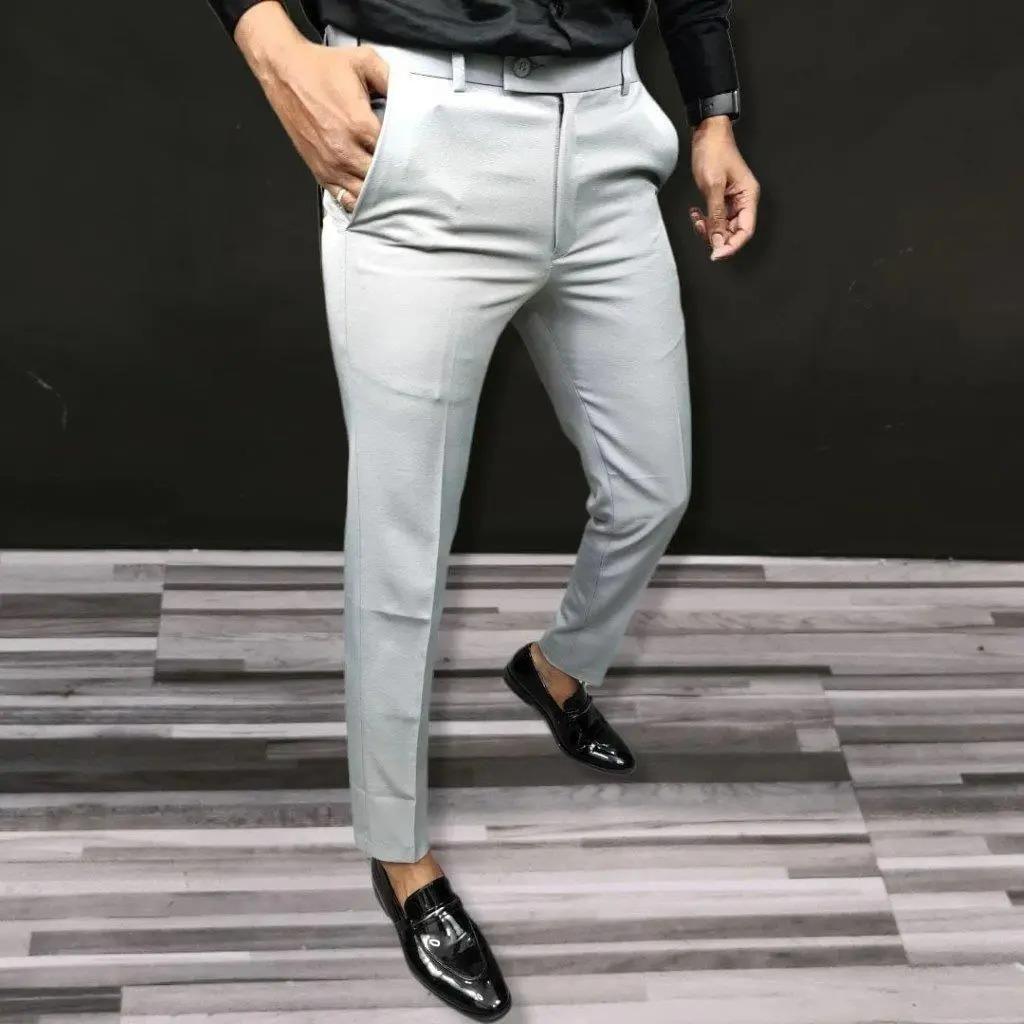 Lycra Solid Slim Fit Mens Formal Trouser Pack of 2 c5fu54-ny