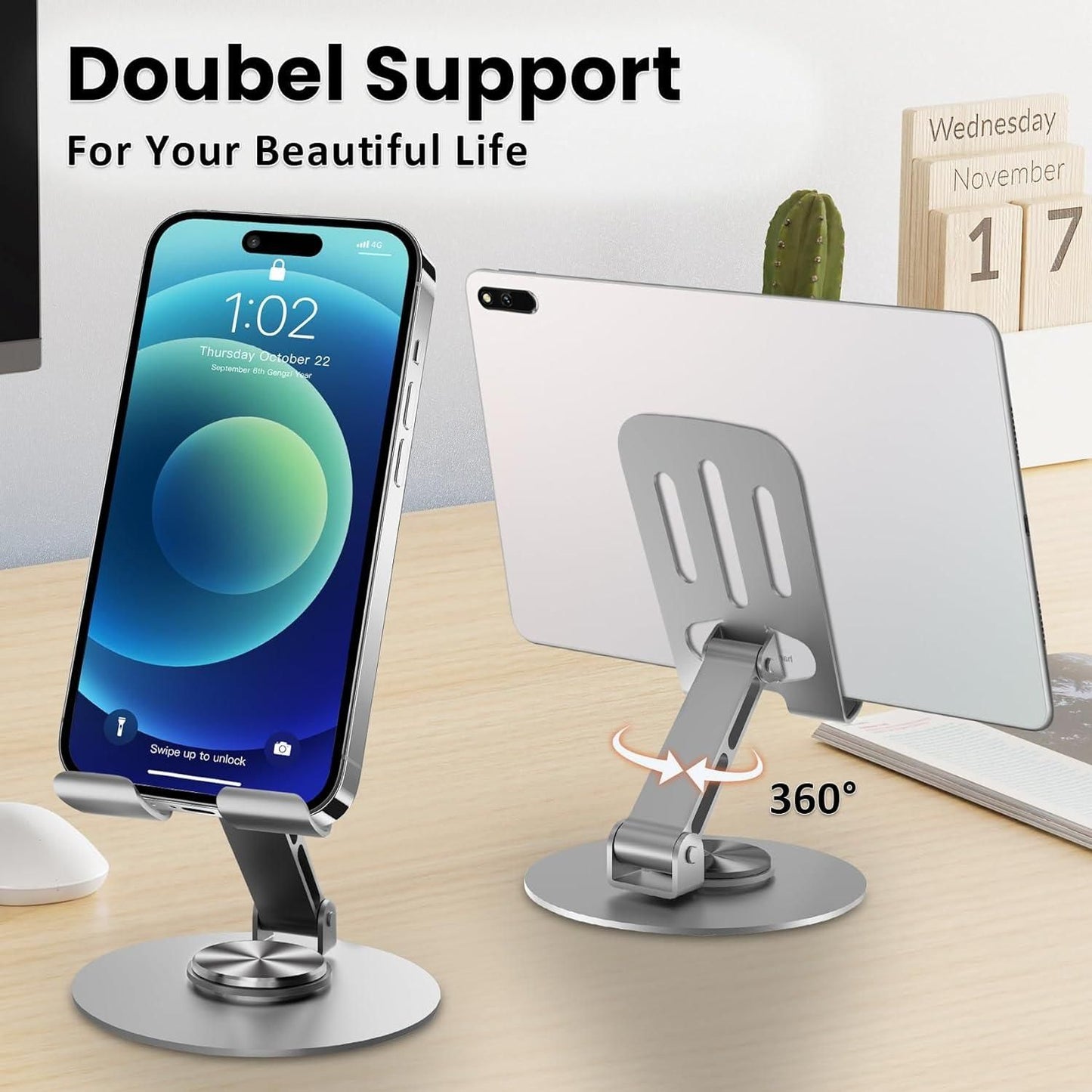 Aluminium 360� Rotatable Phone/Tablet Stand c5fu54-ny
