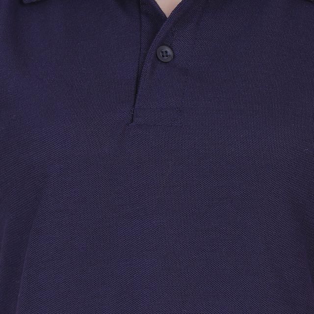 Ketex Navy Blue Cotton Blend Polo Neck Tshirt c5fu54-ny
