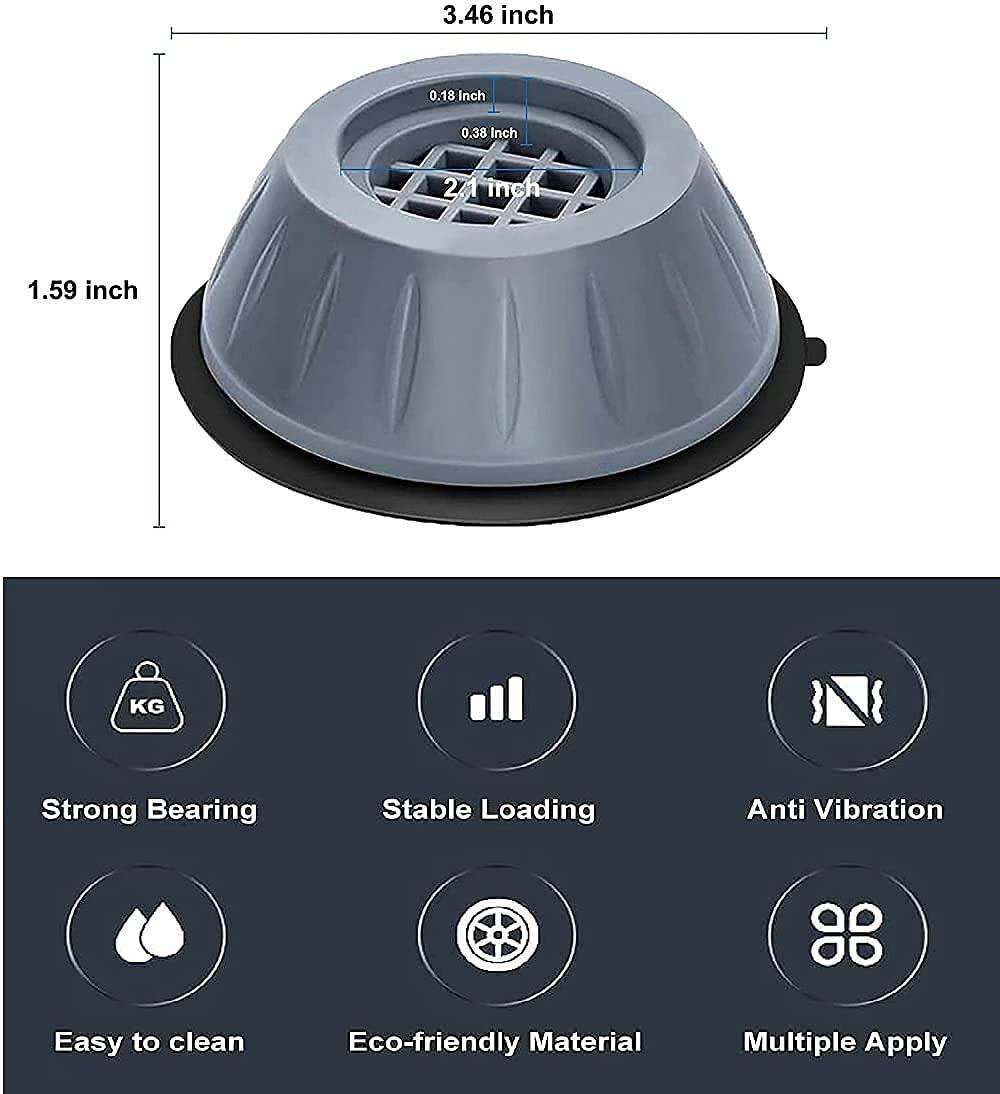 Anti Vibration Pad-Anti-vibration Pads For Washing Machine - 4 Pcs Shock Proof Feet For Washer ? Dryer, Great For Home, Laundry Room, Kitchen, Washer, Dryer, Table, Chair, Sofa, Bed (4 Units) c5fu54-ny