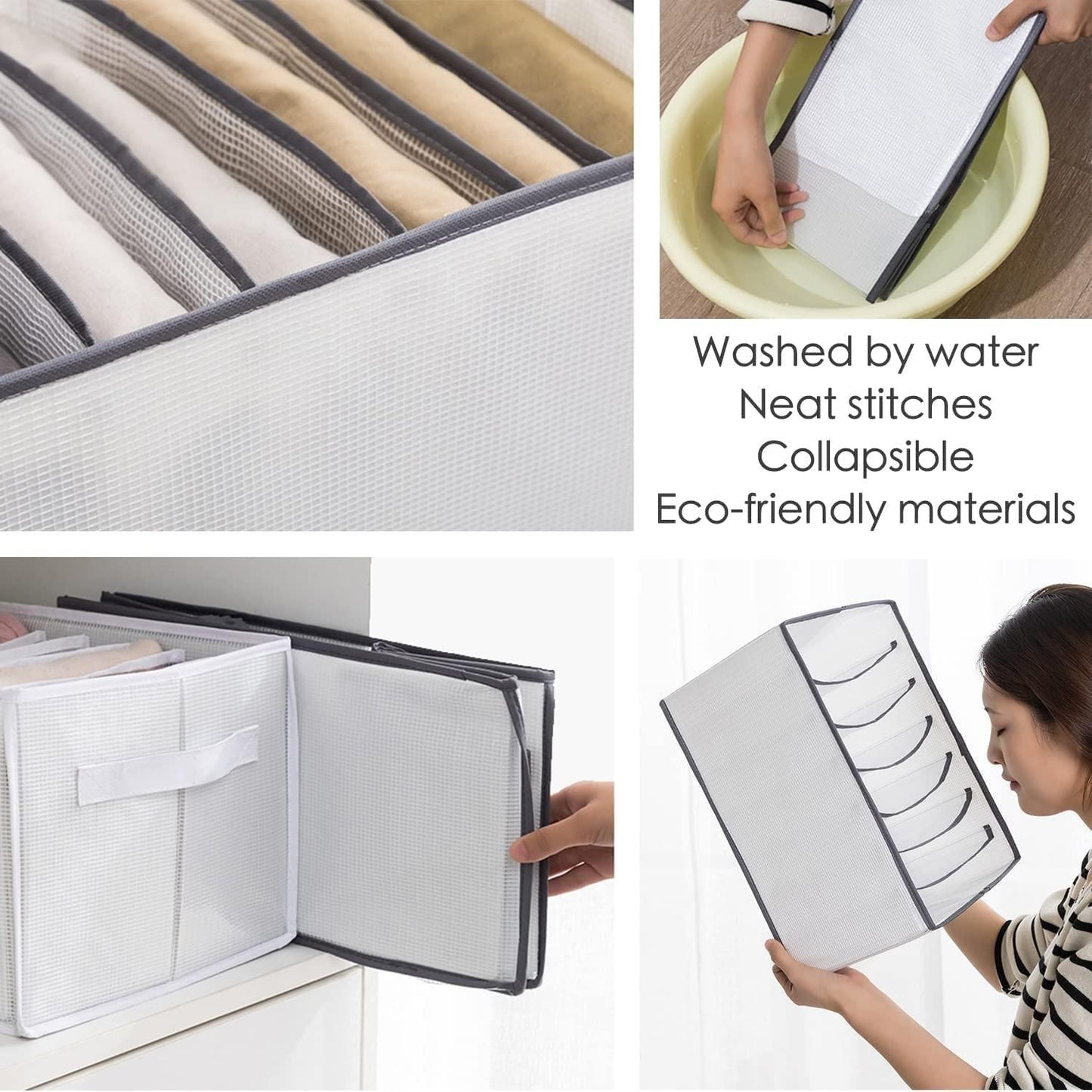 Clothes organiser for wardrobe storage,shirt,pant drawer organizer (Pack of 2) c5fu54-ny