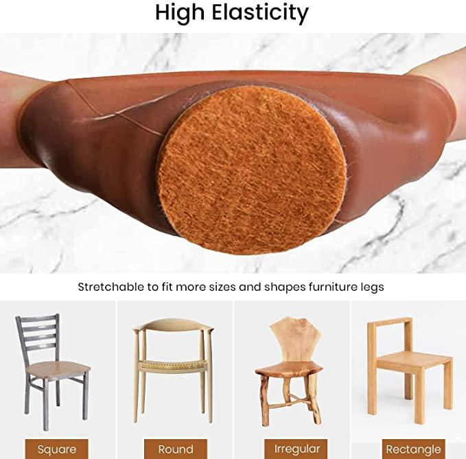 NOBILEA Silicone Chair Leg Protectors with Felt for Hardwood Floors (6PCS), Silicone Furniture Leg Cover Pad for Protecting Floors from Scratches and Noise, Smooth Moving for Chair Feet. c5fu54-ny