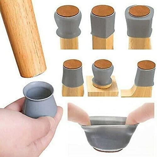 NOBILEA Silicone Chair Leg Protectors with Felt for Hardwood Floors (6PCS), Silicone Furniture Leg Cover Pad for Protecting Floors from Scratches and Noise, Smooth Moving for Chair Feet. c5fu54-ny