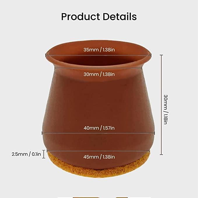 NOBILEA Silicone Chair Leg Protectors with Felt for Hardwood Floors (6PCS), Silicone Furniture Leg Cover Pad for Protecting Floors from Scratches and Noise, Smooth Moving for Chair Feet. c5fu54-ny