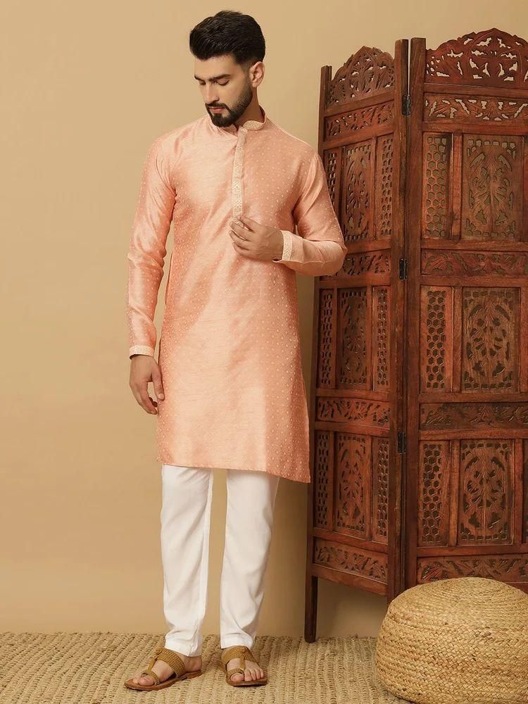 Men's Jacquard Solid Kurta Pyajama Set c5fu54-ny