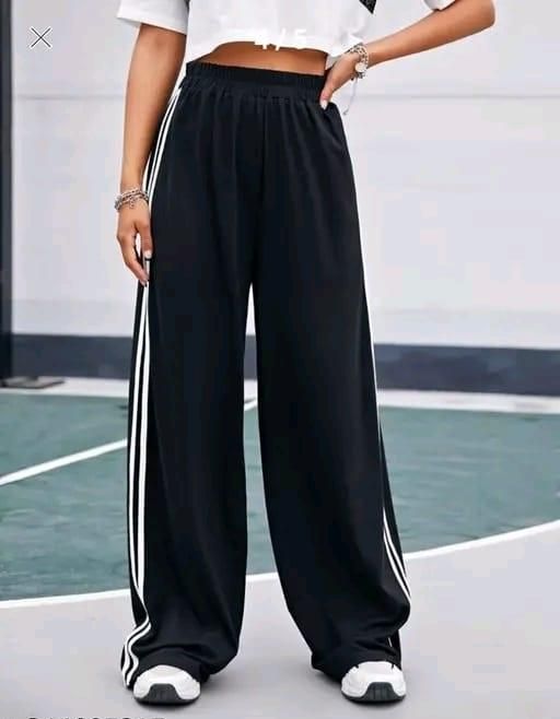 Women's Hight Waist Wide-Leg Jogger Pant Black & White Stripe c5fu54-ny