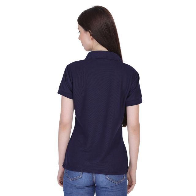 Ketex Navy Blue Cotton Blend Polo Neck Tshirt c5fu54-ny