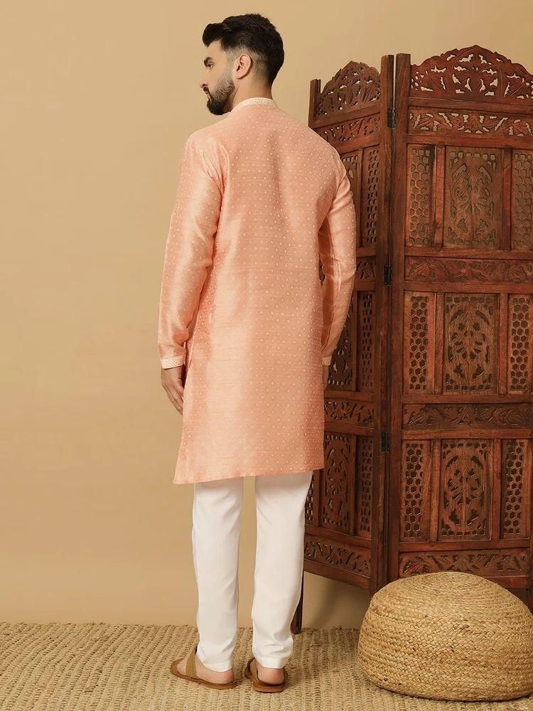 Men's Jacquard Solid Kurta Pyajama Set c5fu54-ny