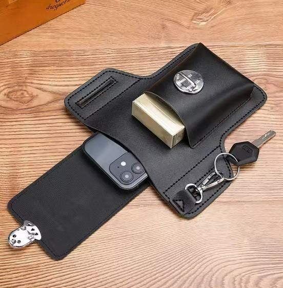 Multipurpose PU Leather Mobile Pouch with Belt Loop c5fu54-ny