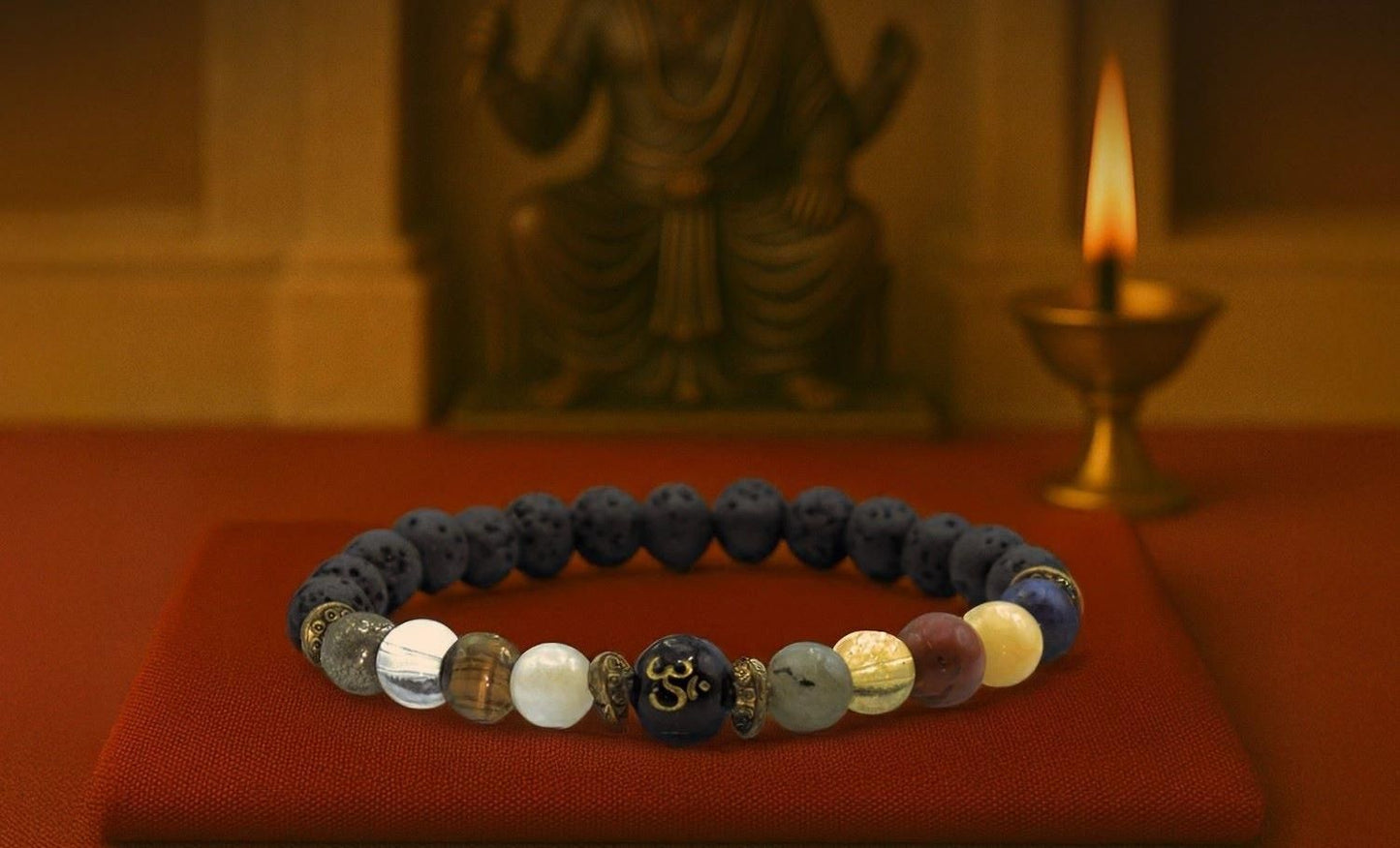 Natural Beads Om Bracelet c5fu54-ny