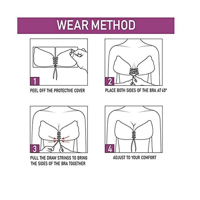 Silicone Butterfly Stick-on Bra Black c5fu54-ny