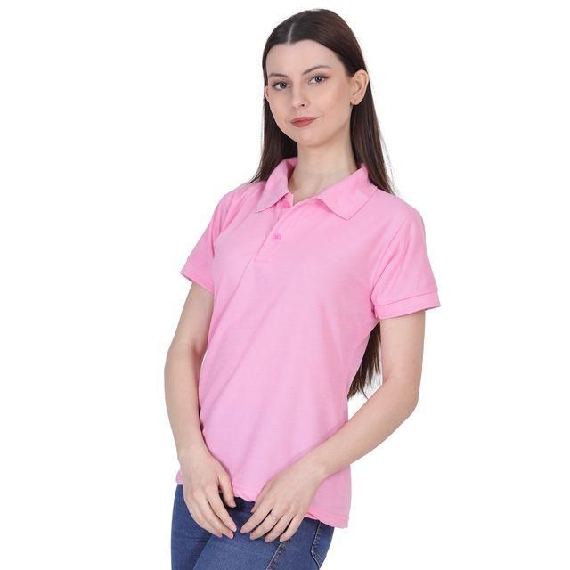 Ketex Pink Cotton Blend Polo Neck Tshirt c5fu54-ny