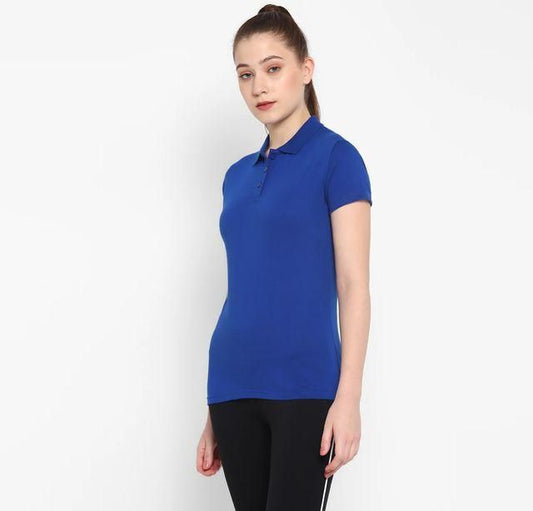 Ketex Royal Blue Cotton Blend Polo Neck Tshirt c5fu54-ny
