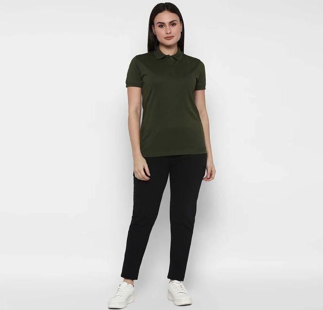 Ketex Bottle Green Cotton Blend Polo Neck Tshirt c5fu54-ny