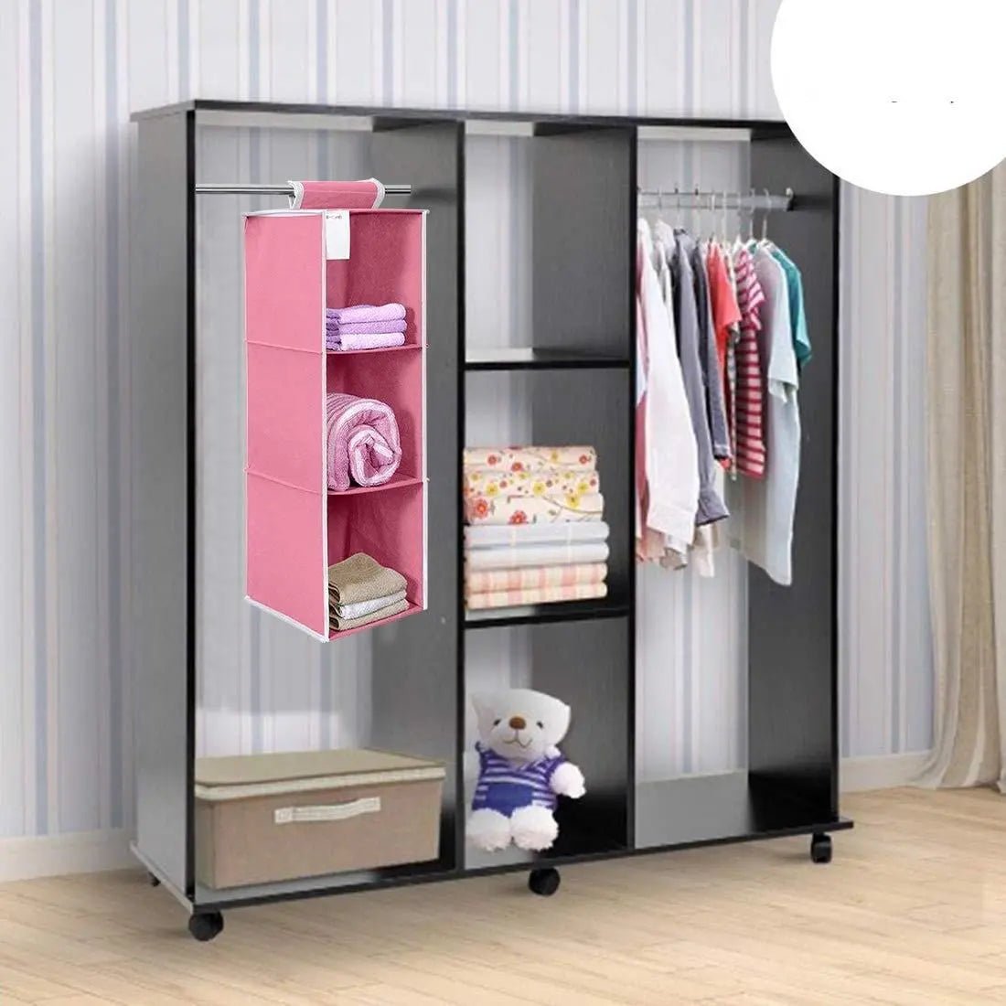 Cloth Organizer - Hanging 3 Shelves Wardrobe Organizer c5fu54-ny