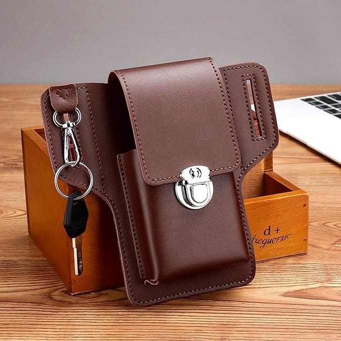 Multipurpose PU Leather Mobile Pouch with Belt Loop c5fu54-ny