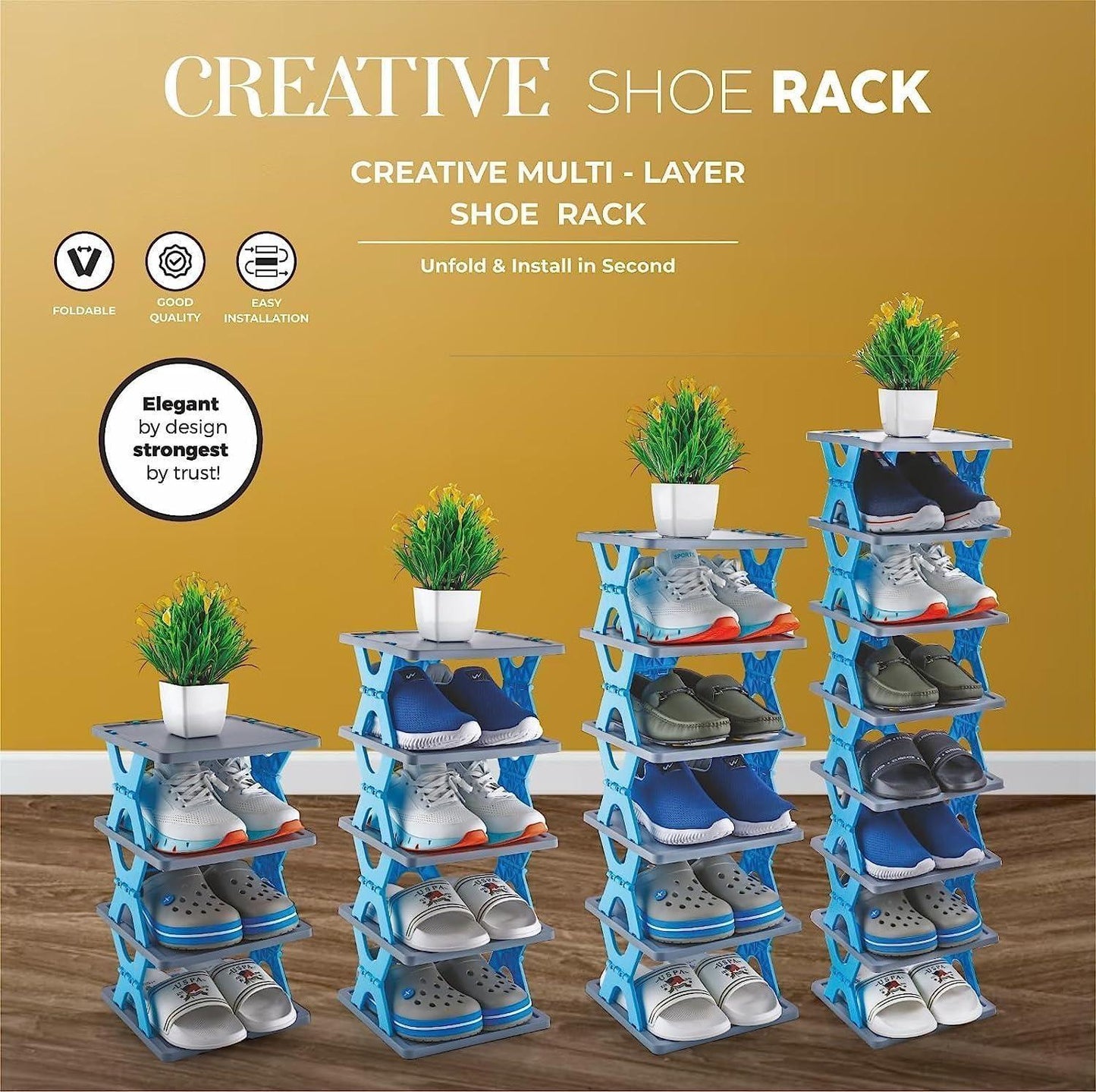 Smart Foldable Shoes Tier Shoe Rack 6 Layer c5fu54-ny