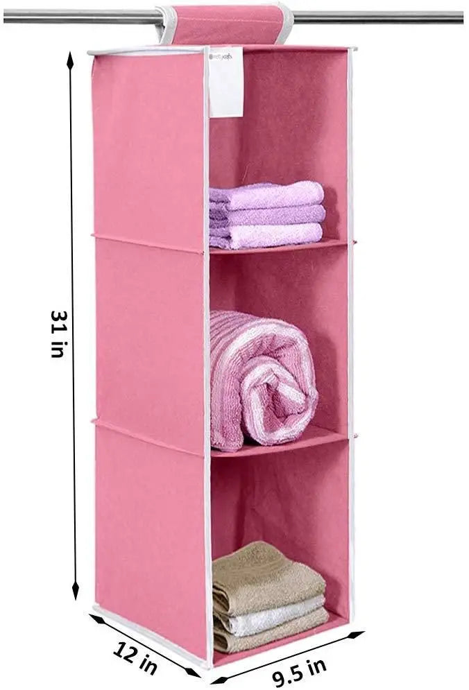 Cloth Organizer - Hanging 3 Shelves Wardrobe Organizer c5fu54-ny
