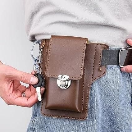 Multipurpose PU Leather Mobile Pouch with Belt Loop c5fu54-ny