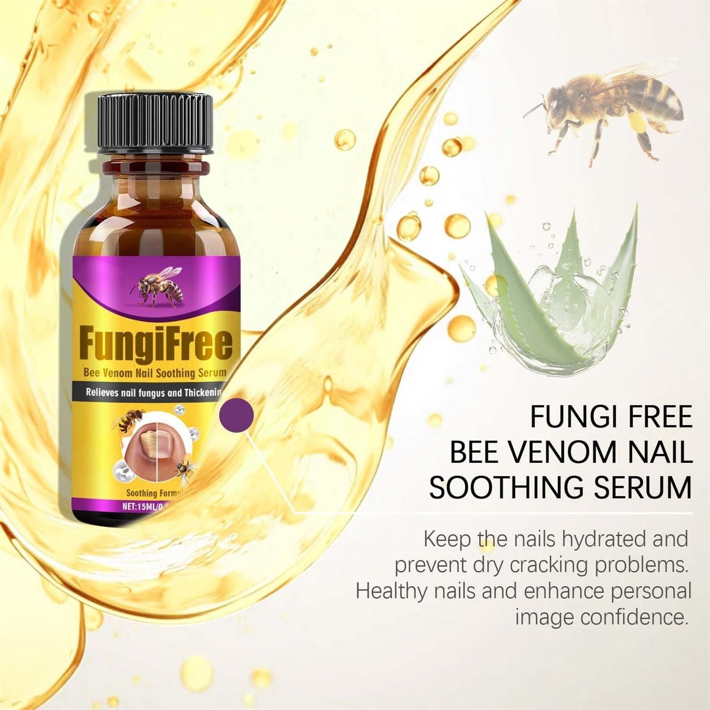 Fungi Free Bee Venom Nail Treatment Solution Serum (15ml) c5fu54-ny
