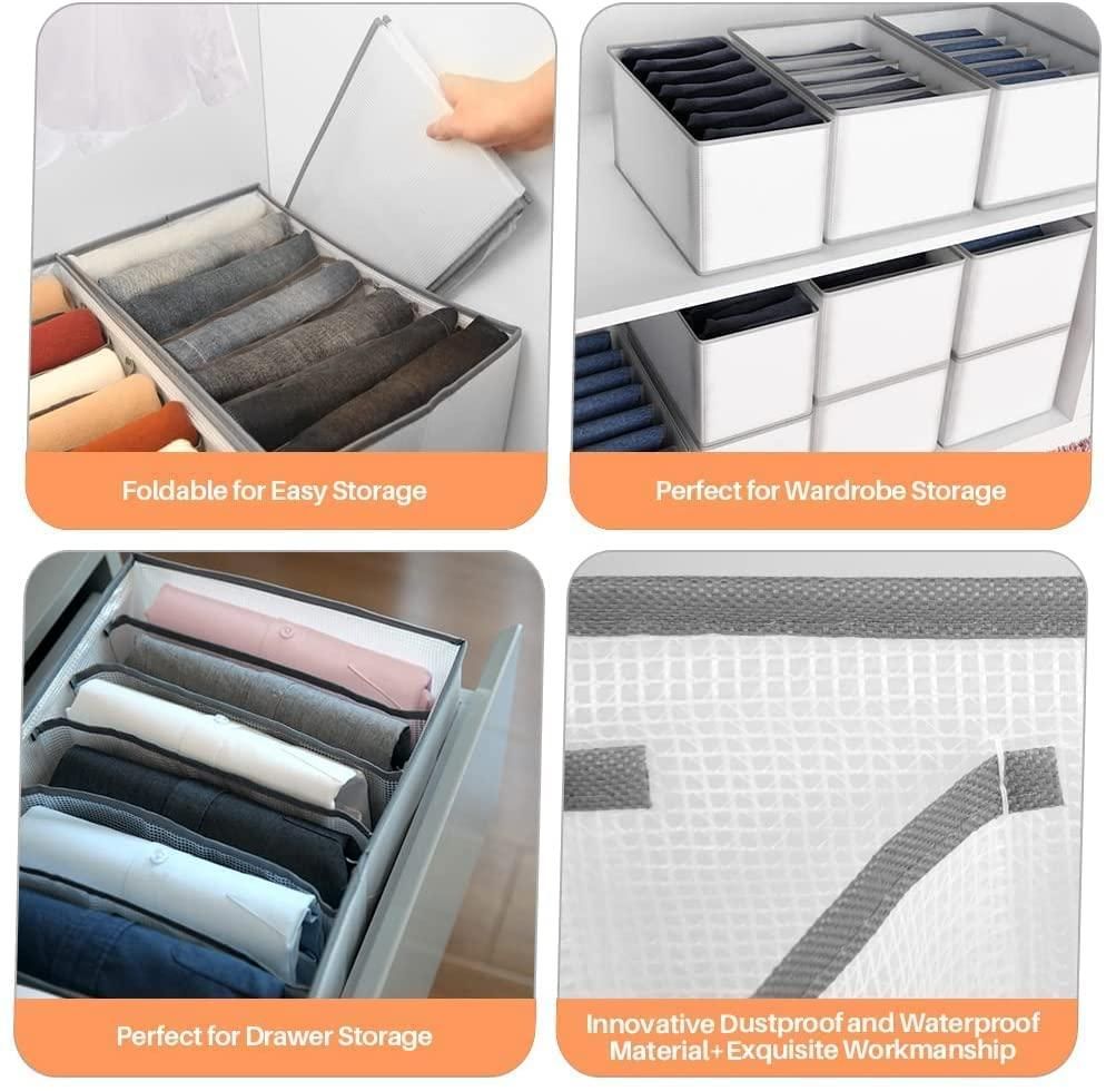 Clothes organiser for wardrobe storage,shirt,pant drawer organizer (Pack of 2) c5fu54-ny