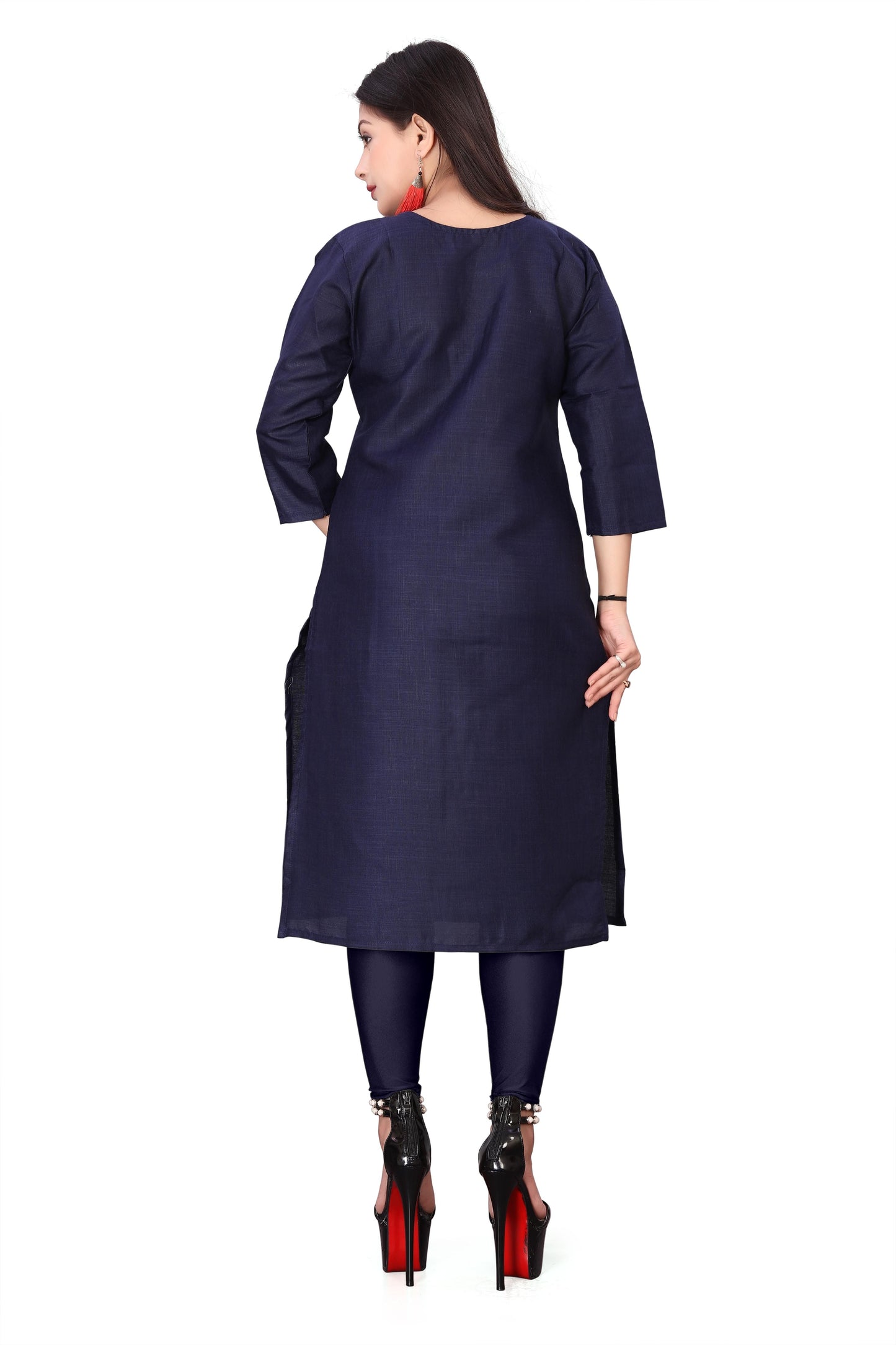 Women's Embroidery Cotton Slub Kurti c5fu54-ny
