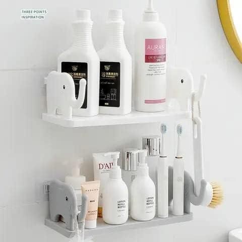 Elephant Shape Self Floating Wall Shelf (Pack of 2) c5fu54-ny
