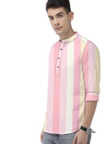 Men's Color Block Spread Collar Casual Shirt c5fu54-ny