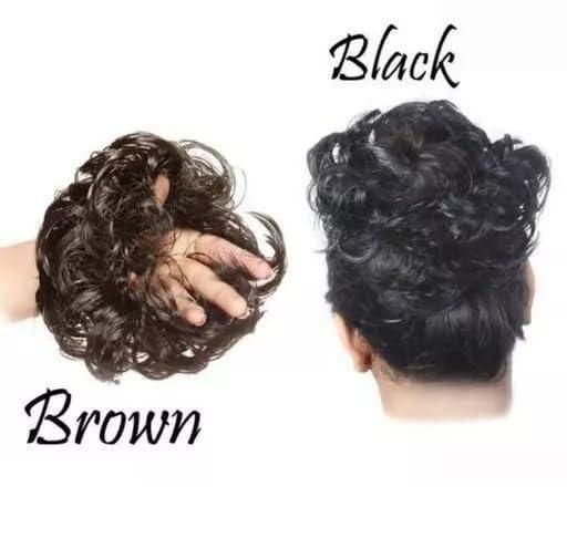 Elastic Artificial Hair Bun Brown & Black (Pack of 2) c5fu54-ny