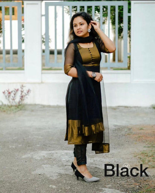 Premium Jacquard Chiffon Kurti Pant Sets c5fu54-ny