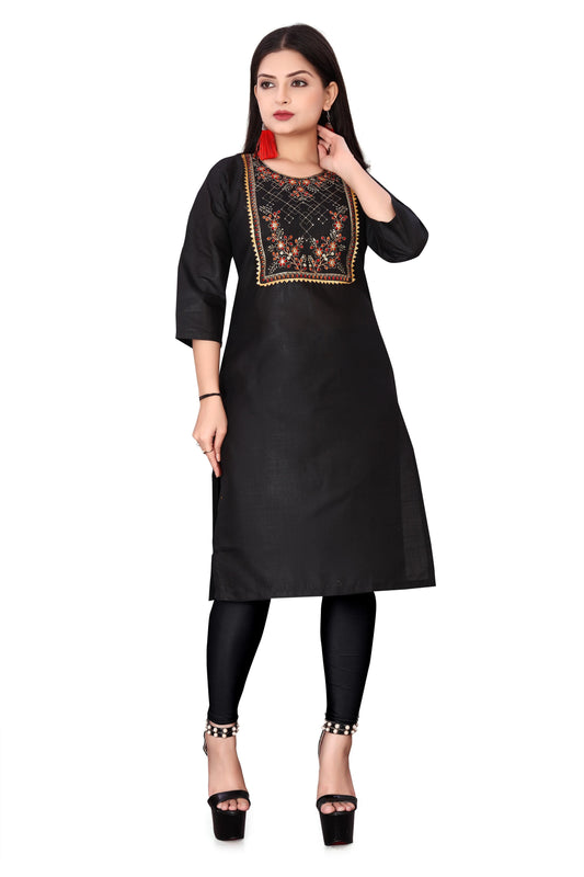 Women's Embroidery Cotton Slub Kurti c5fu54-ny