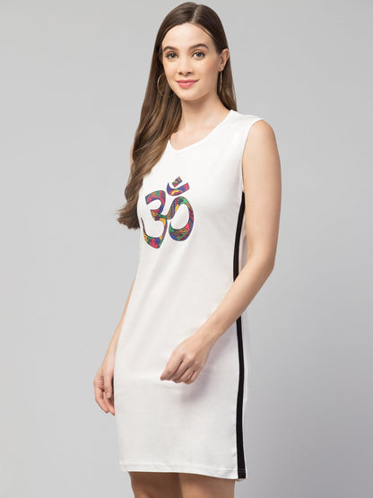 Women's Cotton Graphic Print T-shirt Short Dress c5fu54-ny