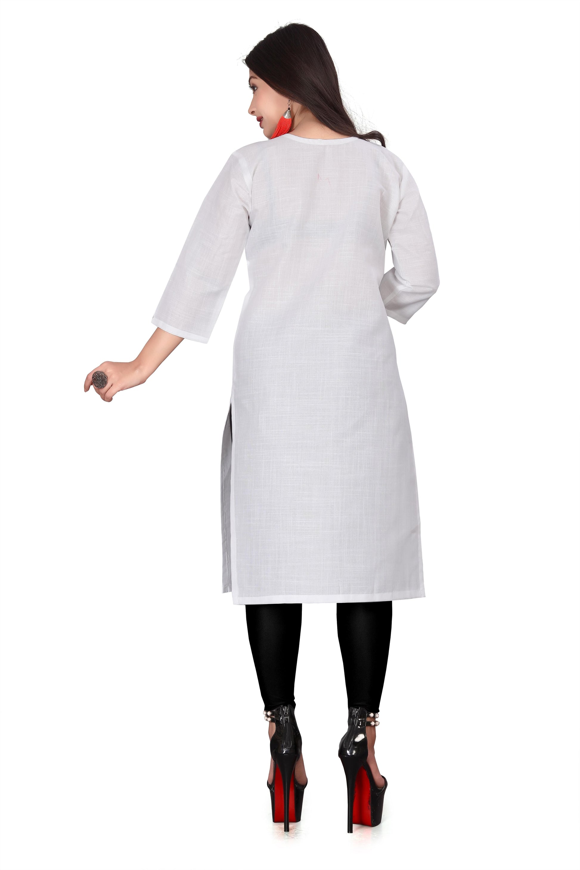 Women's Embroidery Cotton Slub Kurti c5fu54-ny