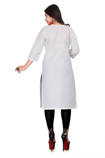 Women's Embroidery Cotton Slub Kurti c5fu54-ny