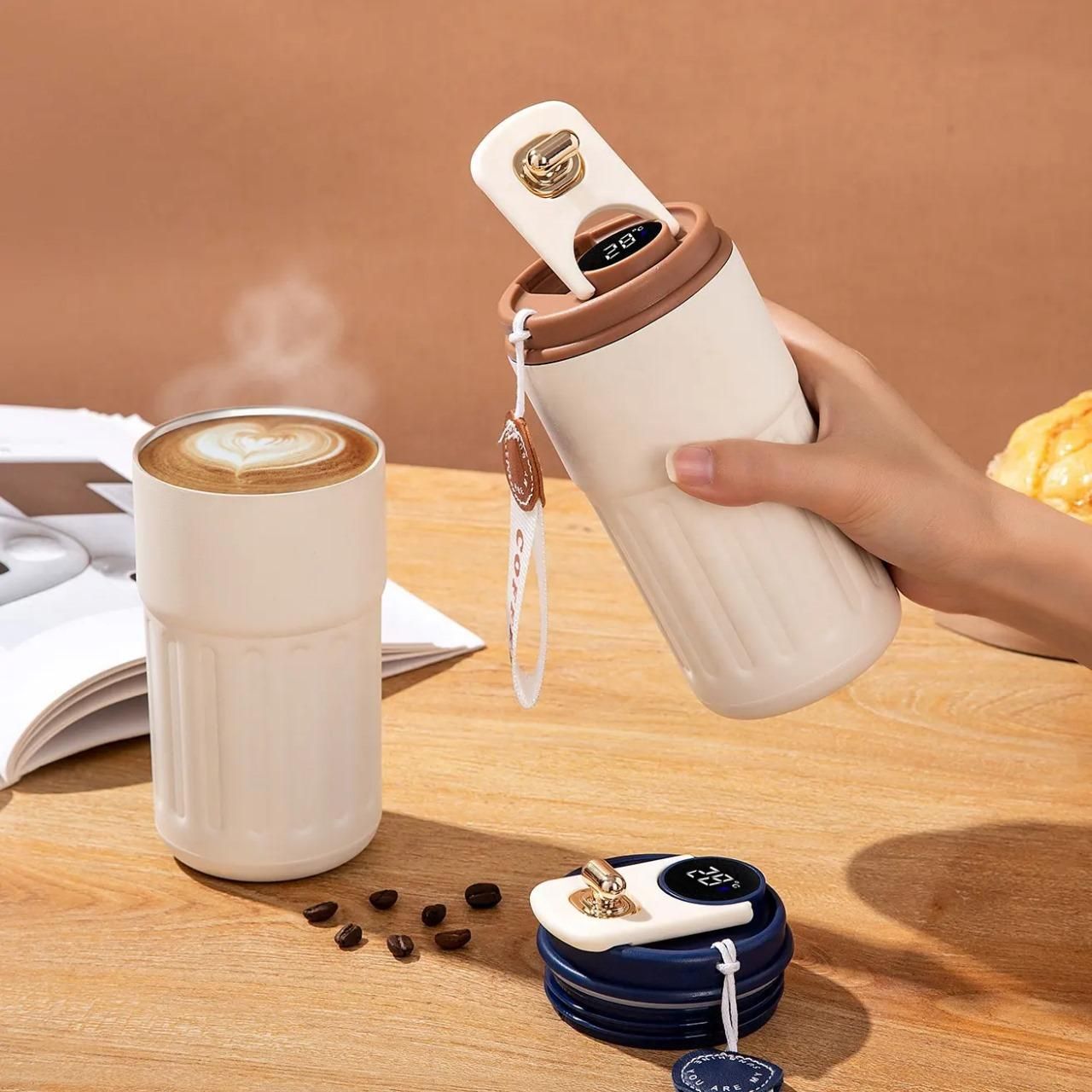 Stainless Steel Hot and Cold Vacuum Insulated Temperature Display Coffee Mug c5fu54-ny