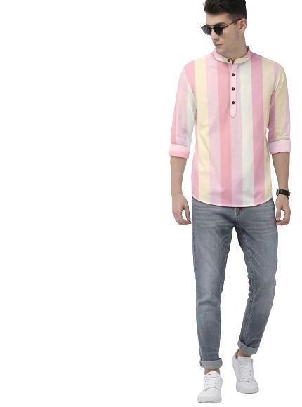 Men's Color Block Spread Collar Casual Shirt c5fu54-ny