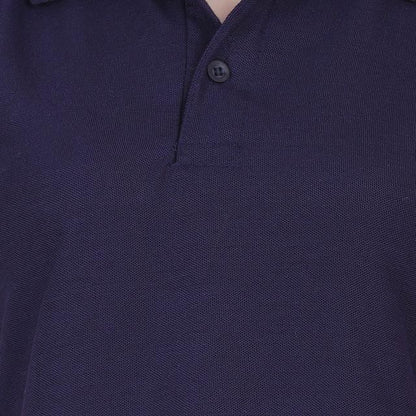 Ketex Navy Blue Cotton Blend Polo Neck Tshirt c5fu54-ny