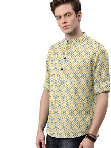 Men's Printed Spread Collar Casual Shirt Multicolor c5fu54-ny