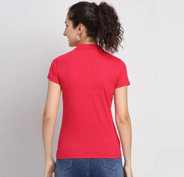 Ketex Red Cotton Blend Polo Neck Tshirt c5fu54-ny