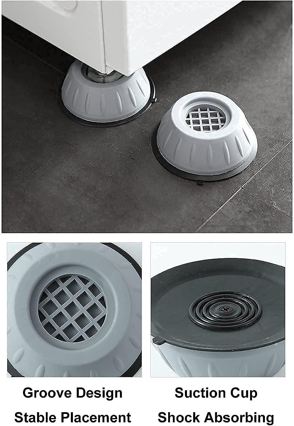 Anti Vibration Pad-Anti-vibration Pads For Washing Machine - 4 Pcs Shock Proof Feet For Washer ? Dryer, Great For Home, Laundry Room, Kitchen, Washer, Dryer, Table, Chair, Sofa, Bed (4 Units) c5fu54-ny
