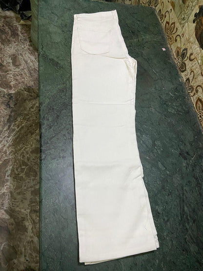 Men's Loose Fit Mid Rise White Jeans c5fu54-ny