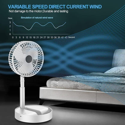 Adjustable Height Telescopic Rechargeable Standing Fan Rechargeable Pedestal Fan c5fu54-ny
