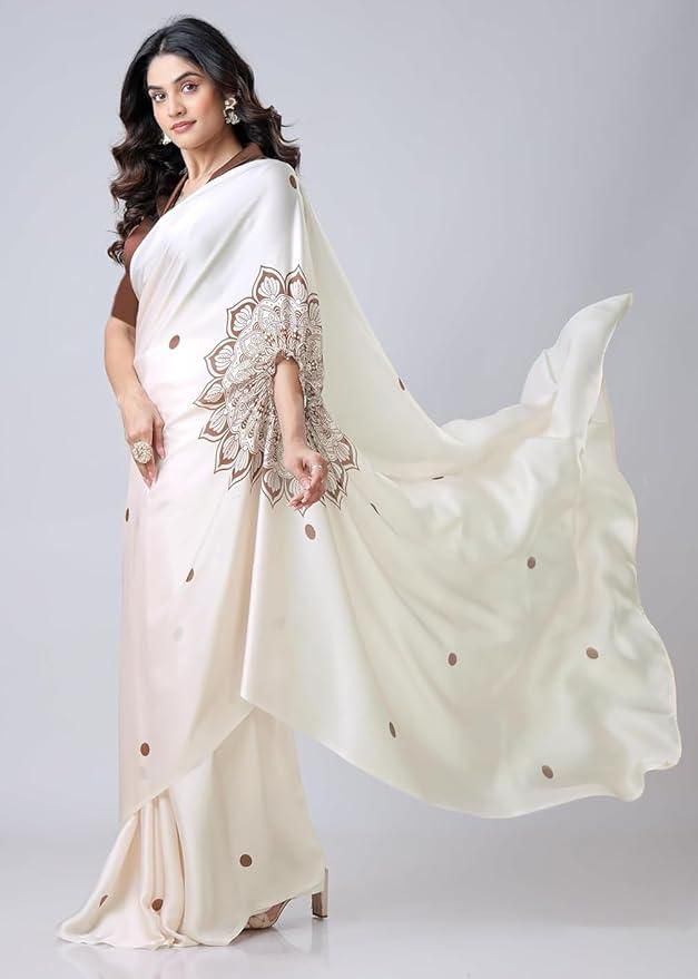 Satin Silk Printed Kaftan Saree With Unstitched Blouse c5fu54-ny